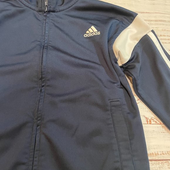 Boys Navy Blue Adidas Track Jacket - Picture 5 of 7
